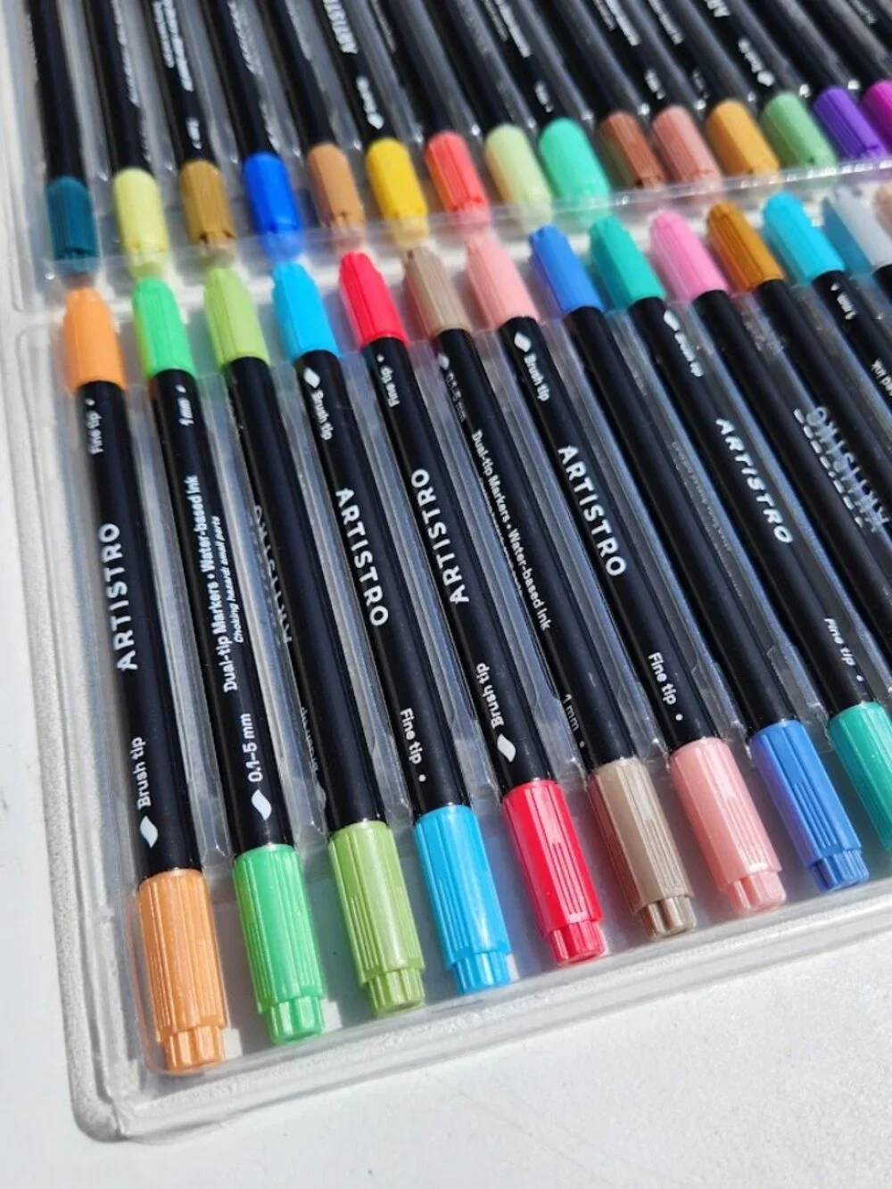 NEW Art Supplies Brush Metallic Markers Pens for Adult Coloring Books School 36